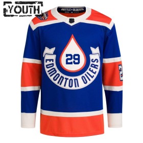 Edmonton Oilers Dresy Leon Draisaitl Heritage Classic Adidas 2023-24 Modrý Authentic - Dětské
